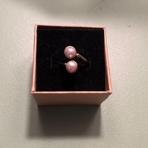 Handmade 10K Pearl Bypass Ring